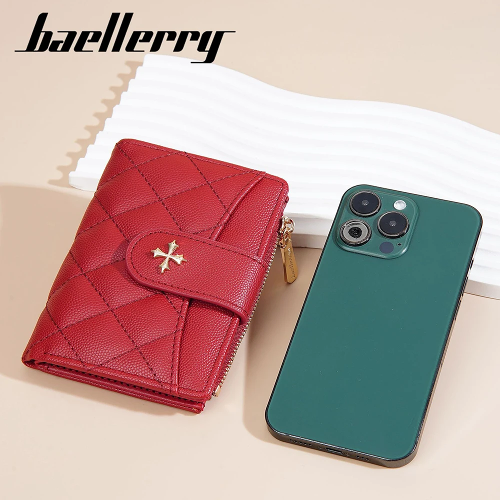 Baellerry Mini Zip Wallet for Women Gift - PU Multifunctional Travel Purse, Slim RFID-Free Card Case