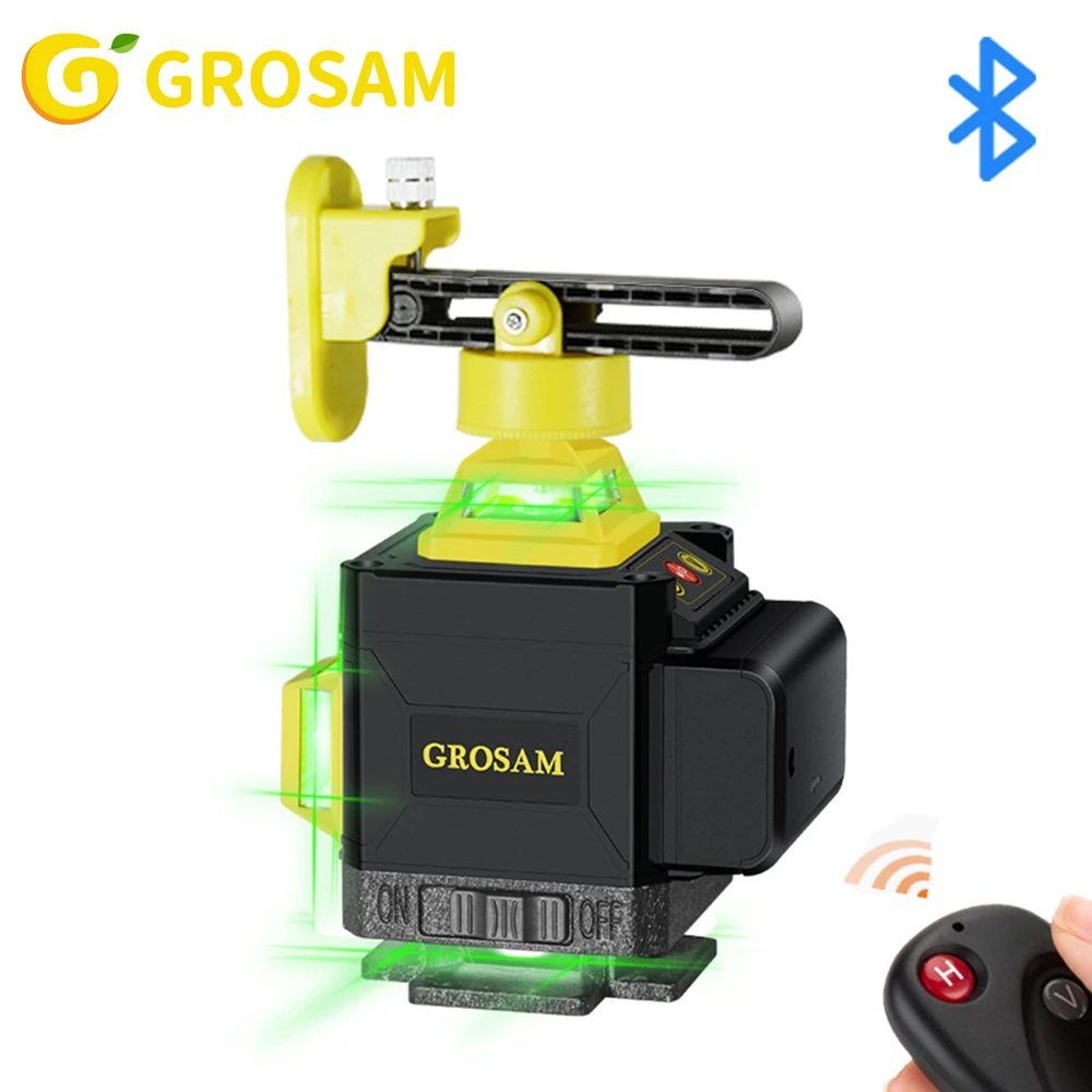 GROSAM 16 Lines 4D Green Laser Levels 360 Horizontal And Vertical Cross  Lines With Auto Self-Leveling Indoors And Outdoors surface roughness gauge