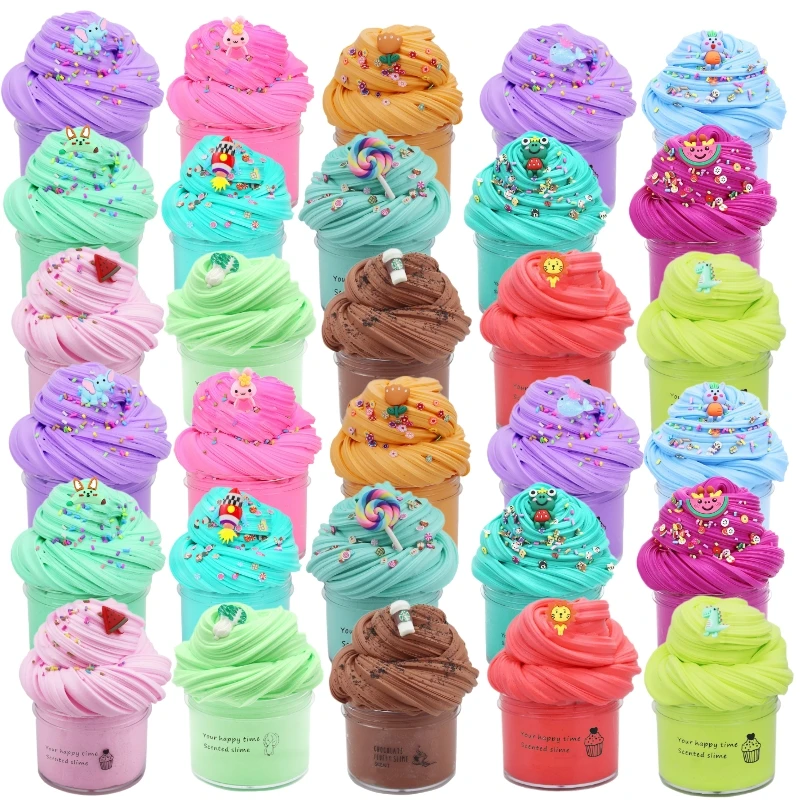 Красивый смешивающий пушистый слайм DIY игрушки Floam Slimes Ароматические товары для