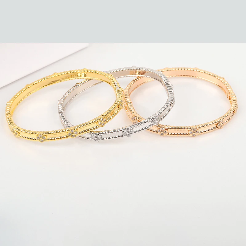 

1:1 Women's Luxury High-end Jewelry High Quality 925 Sterling Silver Classic Kaleidoscope Narrow Bracelet Party Holiday Gift