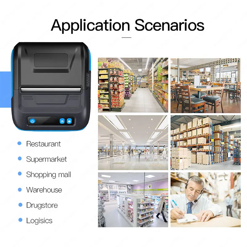 Milestone Bue Tooth 80 mm Usb Thermal Receipt Printer Mini Price Tag Barcode Sticker Printer Receipt Printing Machine Mht-p29l - Imagem 4