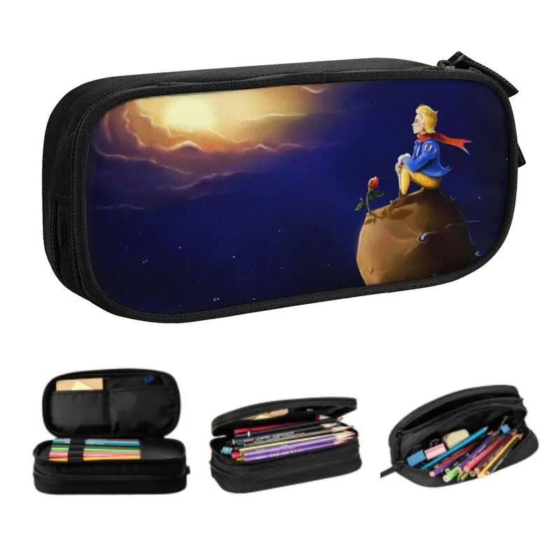 

The Little Prince Pencil Case Boy Gilr French Novel Master Fairy Tale Le Petit Prince Large Storage Pen Box Bag School Supplies