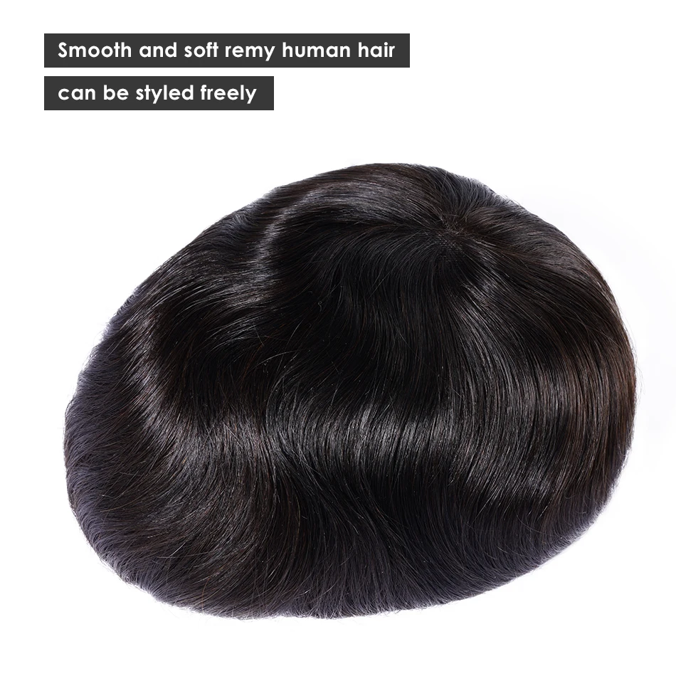 Full Swiss Lace Men Hair Toupee Male Wig Invisible Bleach Hairline Soft Capillary Prothesis Hair Replacement System for Men 5