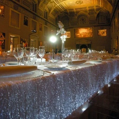 Tovaglia Luminosa In Tessuto A Fibra Ottica/Antependium, Tappetino Luminescente, Abbigliamento Luminoso Tappetino Da Tavolo Illuminato A Led