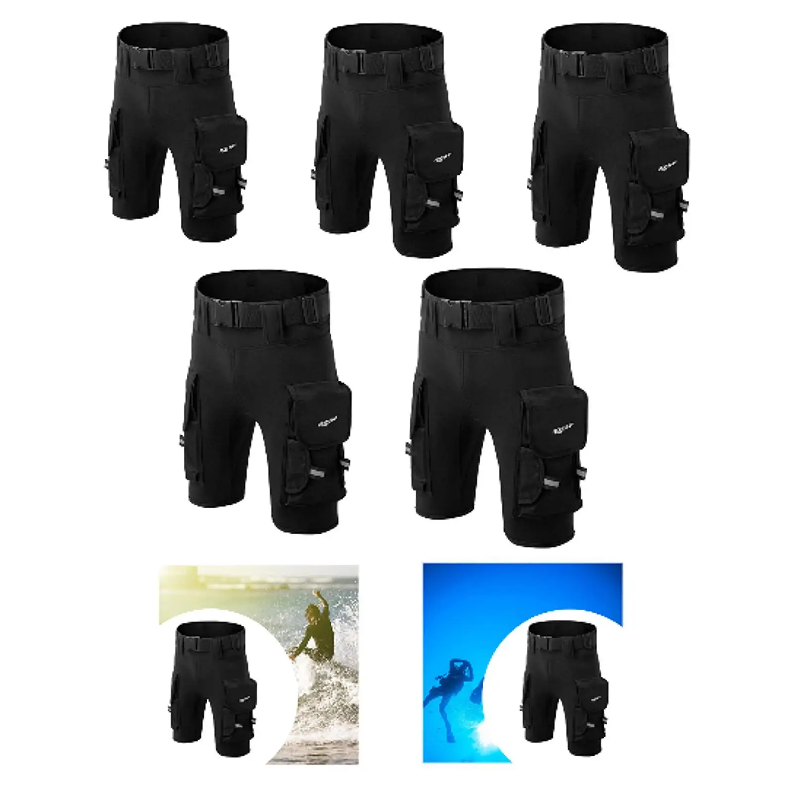 Diving Shorts, Submersible Pants Waterproof Wear Resistant with Pockets Wetsuits