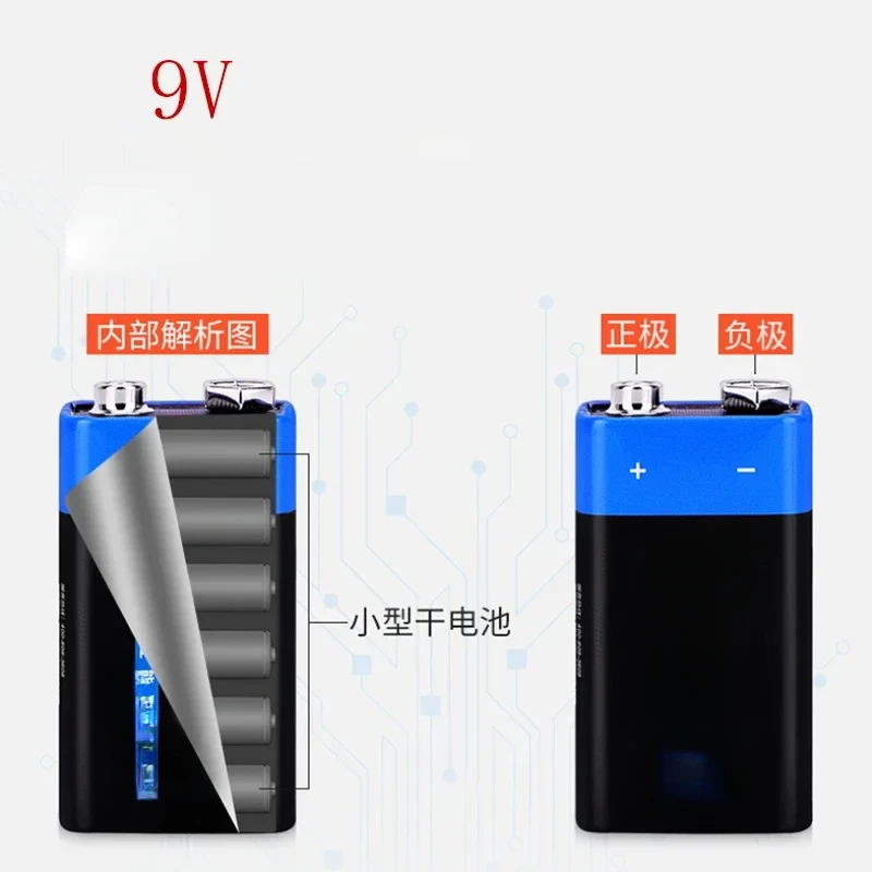 10PCS 9 volt battery 9V Disposable Carbon Multimeter Alarm Microphone 6F22 Iron Case Dry Battery