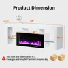 70" TV Fireplace Stand with 12-Color LED Lights, High Gloss Floating Fireplace Entertainment Center with 36" Electric Fireplace 6