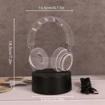3D Headphones LED Night Light 5