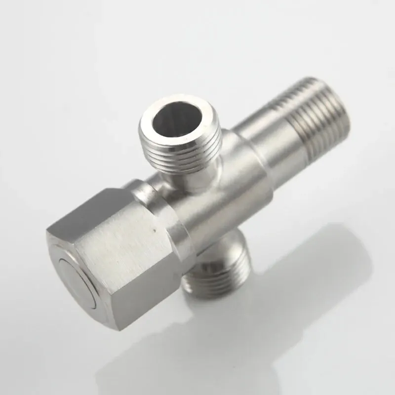 Angle Valve Baokemo Stainless Steel Bathroom Quick Opening Triangle Valve Faucet Accessories Two Way Angle Valve G1/2 Thread Water Inlet
