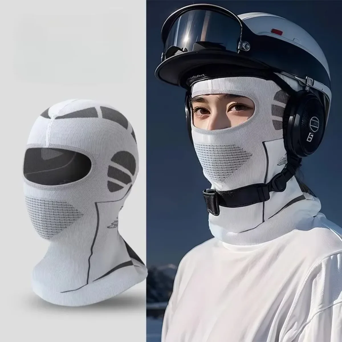 Winter Motorcycle Hood Man Women Neck Warmer Thermal Balaclava Snow Ski Mask Cycling Full Face Mask Bicycle Ski Helmet Covers 2