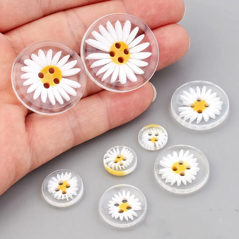 Description Picture 4 of item20Pcs Resin Buttons Daisy Hand Sewing Buttons Craft Buttons for Sewing DIY Crafts Clothes 11.5-30MM