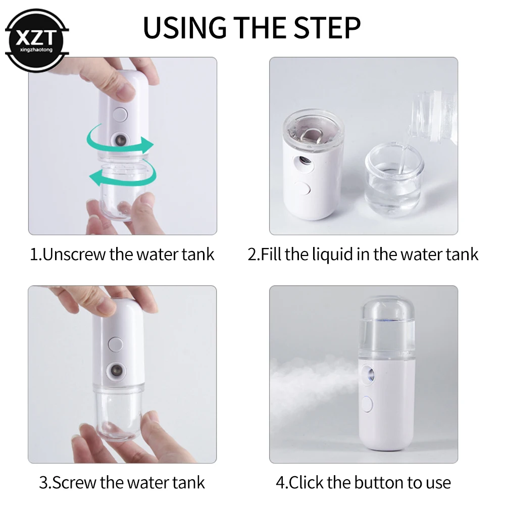 Car Air Humidifier 30ml Mini Nano Facial Sprayer USB Nebulizer Purifier Aromatherapy Essential Oil Diffuser Water Replenishments air humidifier air purifier