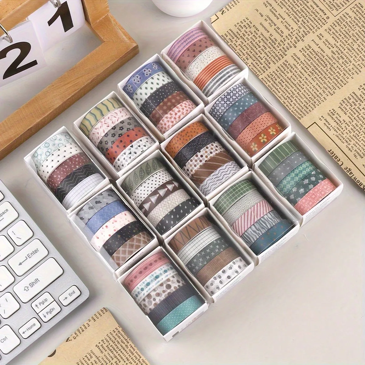 Minimalist Solid Color Washi Tape Set - Decorative Craft Tape for Journaling, Scrapbooking, and Gifts