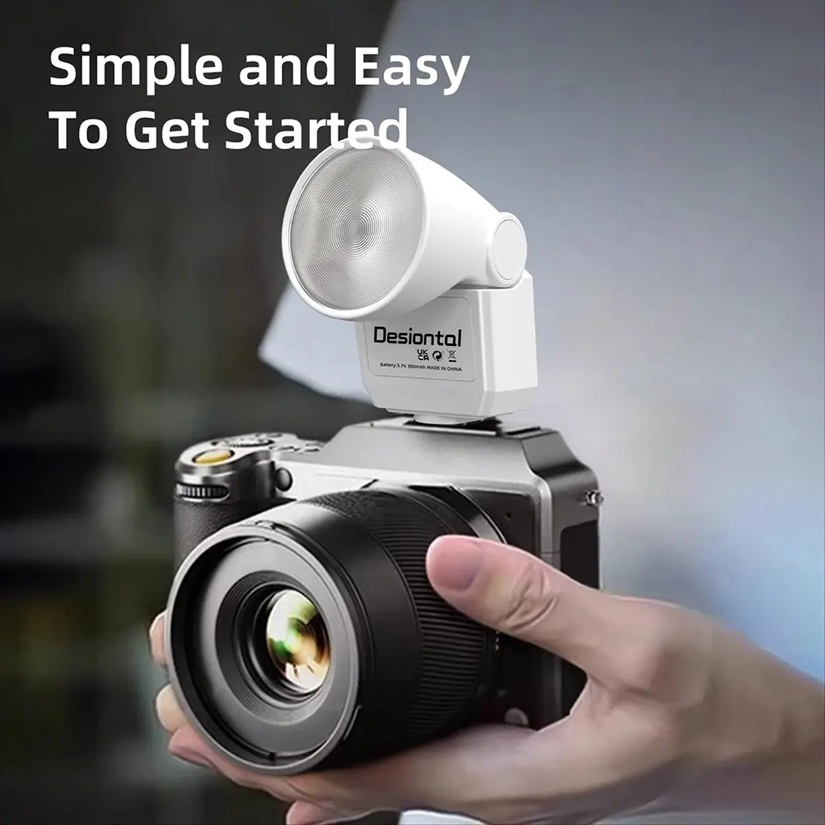 N05R Desiontal F02 DSLR 카메라용 미니 플래시 Type-C 충전 캐논 니콘 파나소닉용 6500K 색온도