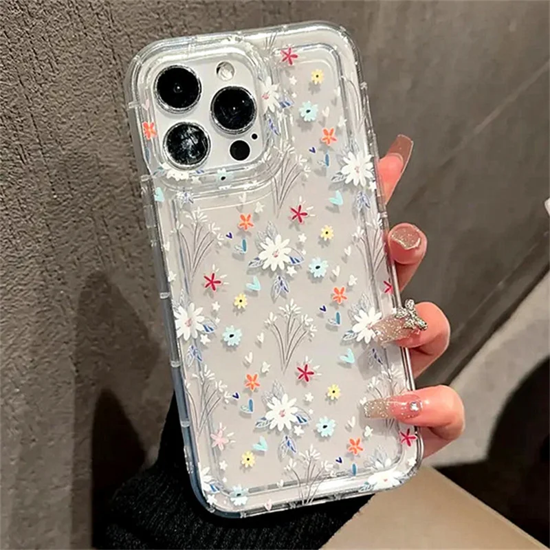 Korean Cute Flower Soft Silicone Transparent Phone Case