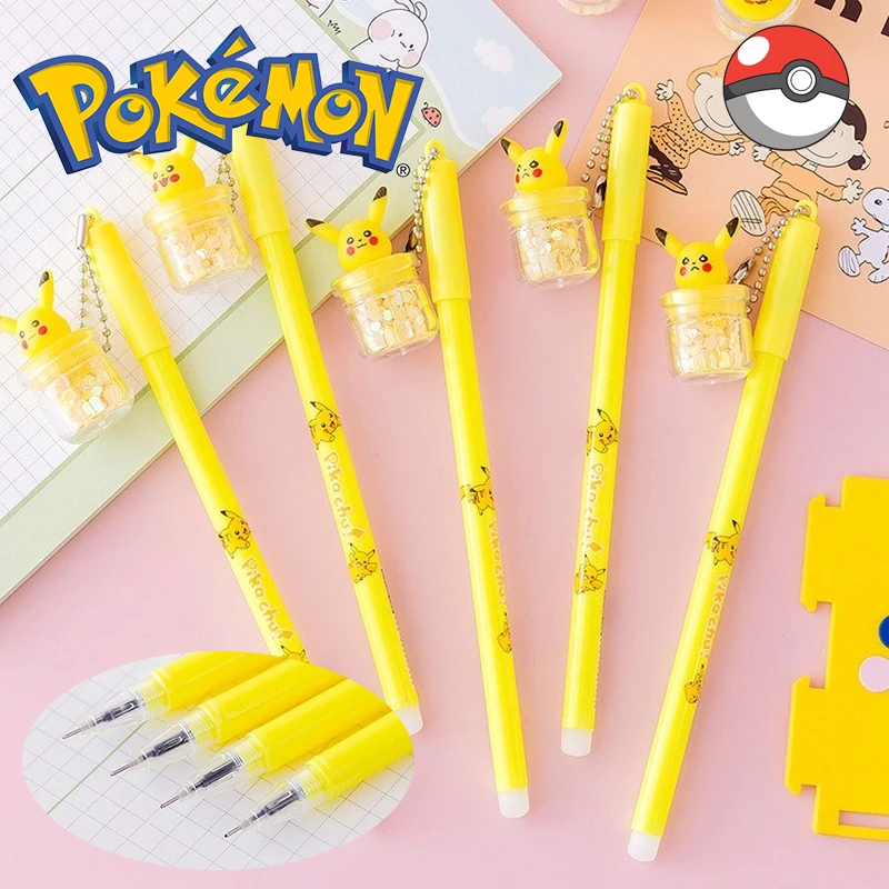 Pokemon Pikachu Cartoon Black Gel Pen Cute Animation Modeling Ballpoint
