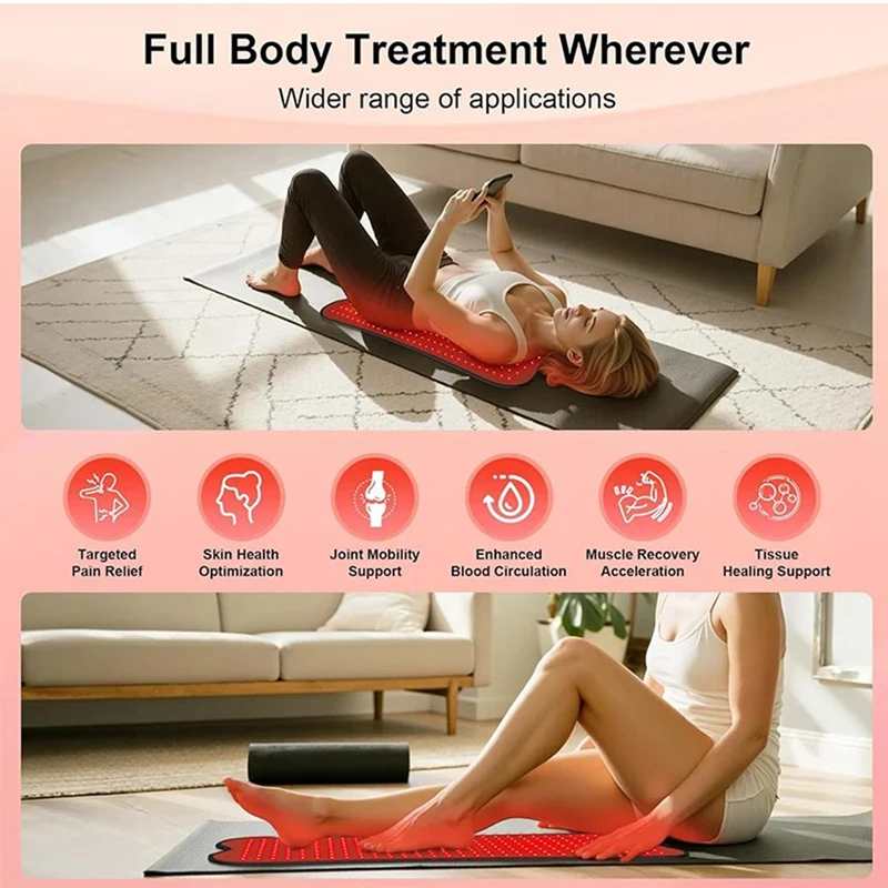 210 LEDs Red Infrared Light Therapy Pad Beauty Devices For Face,Body Back Knee Hands Feet Relief Portable 660nm 850nm Heat Pad
