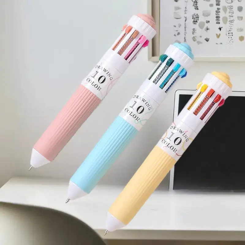 28색 볼펜 0.8mm 소프트 그립 프레스 다색 필기펜 드로잉 학용품 문구류