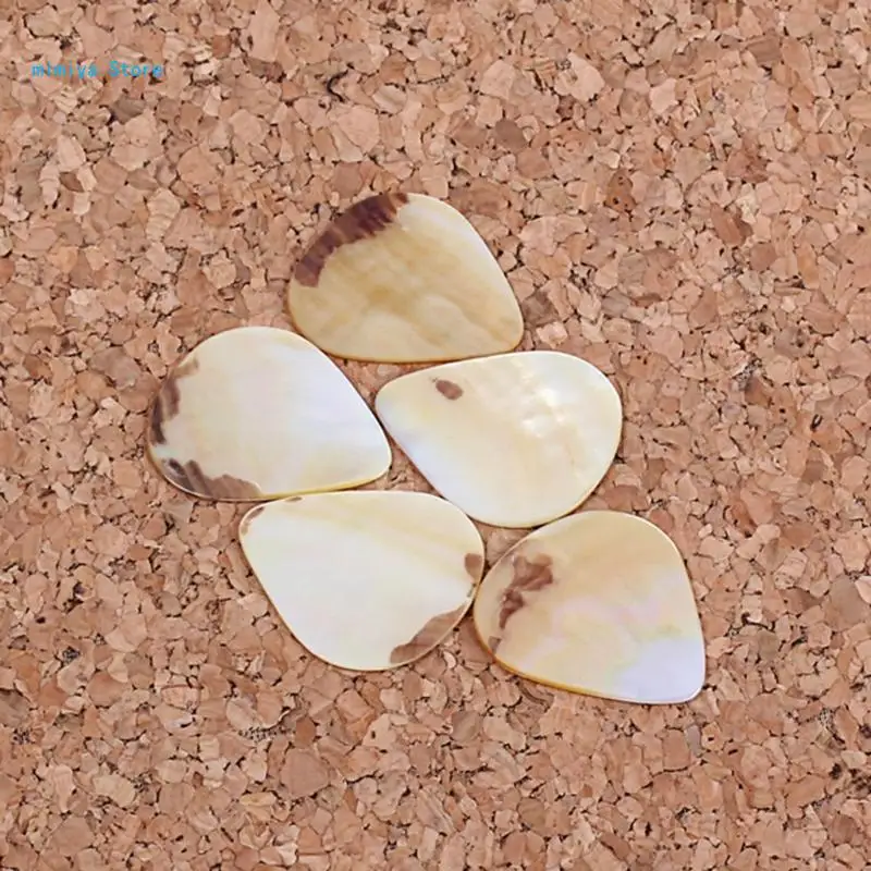 pipi 5PCS Professional Bass Guitar Picks Mediator Abalone Seashell Guitar Pick