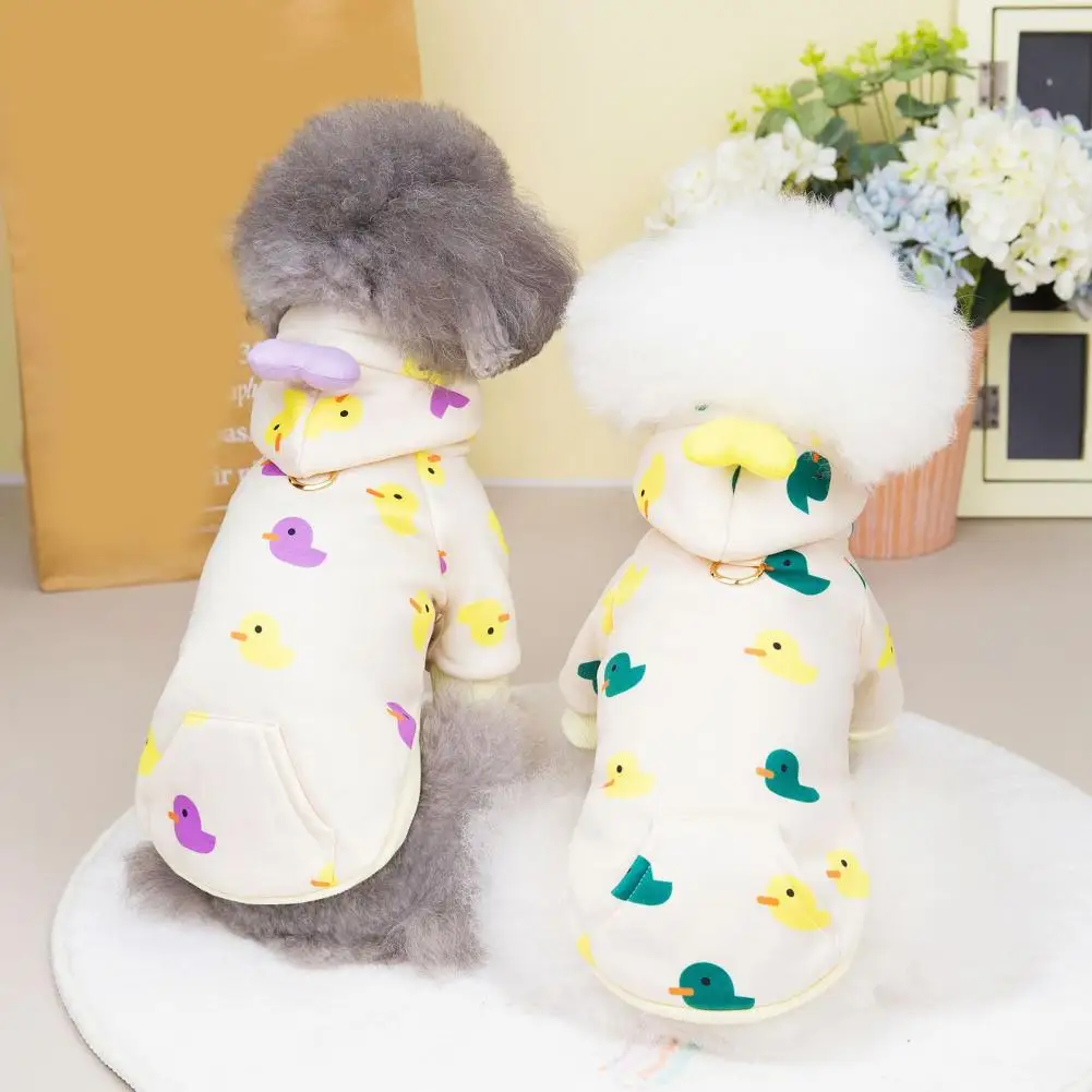 

Fine Workmanship Stylish Chick Print Pet Sweater Polyester Pet Costume Printing for Winter