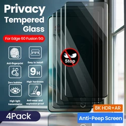 4 - Pack Privacy Tempered Glass Curved Screen Protectors - Anti - Peep/Spy Films - Edge 60s 5G (4Pieces)