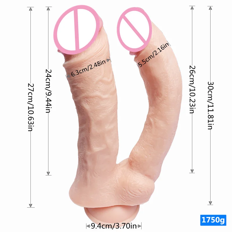Super Huge Double-headed Anal Dildo Realistic Penis Double Penetration Butt Plug Wih Suction Cup Sex Toys for Women Masturbator