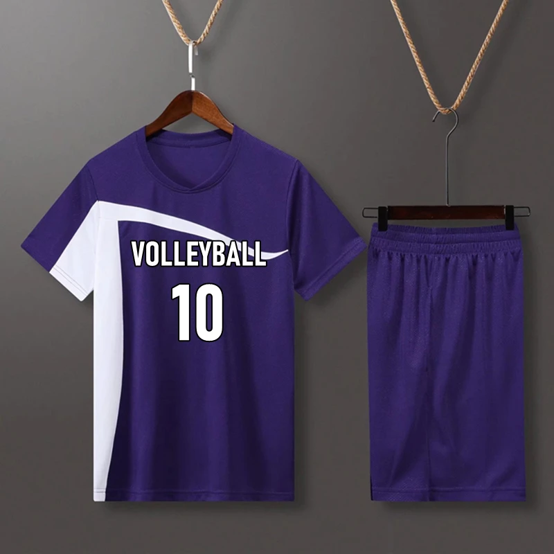 Short Sleeve Volleyball Uniform Men Volleyball Shirt Shorts Kit Training Sportswear Jersey Running Set Track Suit