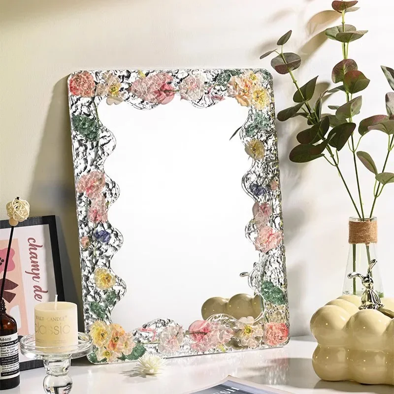 

Korean Women Mirror Boho Portable Living Room Makeup Big Wall Mirror Bedroom Aesthetic Korean Maiden Lustro Household Products