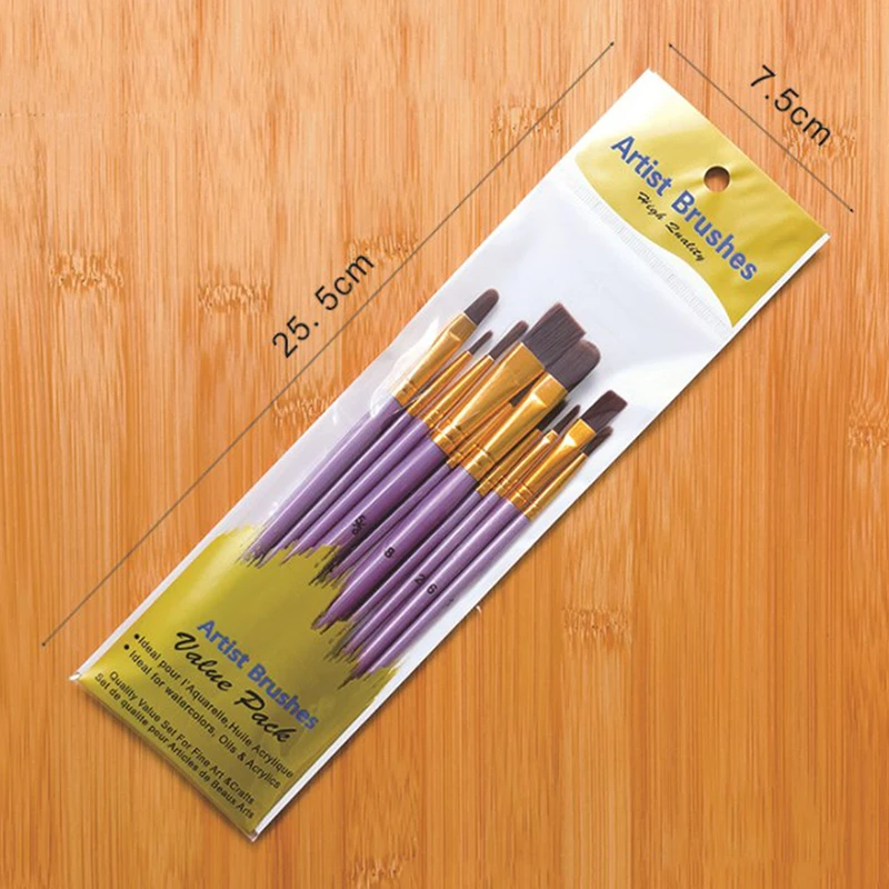 10pcs 수채화 브러쉬 진주 빛 세트 나일론 페인팅 브러쉬 짧은 막대 오일 아크릴 브러쉬 수채화 펜 전문 미술 용품