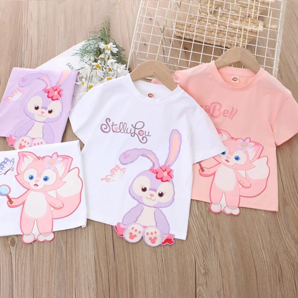 

Children Summer Girls Cute Casual Short Sleeve T-shirt 3D LinaBell StellaLou Cartoon Print Top for 3-11 Years Clothes Kids Tees