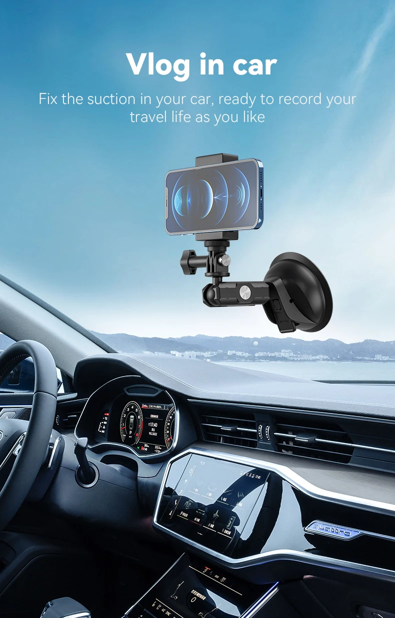 Action Camera Holder Suction Cup For DJI OSMO Action Insta360 Smart Phone Holde