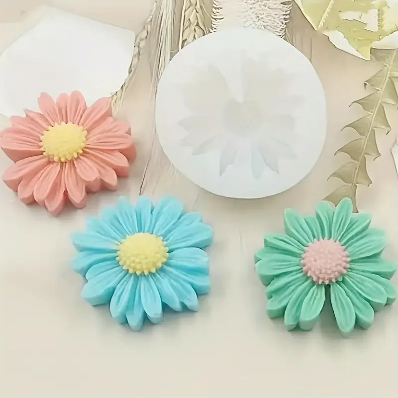 Daisy Scented Candle Daisy Silicone Candle Mold Aromatherapy Soap Mold For Candle Making Kit DIY Flower Handmade Candle Mold