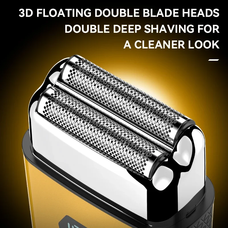 KEMEI KM-T123 Electric Foil Shaver Beard Trimmer Metal Rechargeable Foil Shaver Barber Machine Trimmer Razor 4