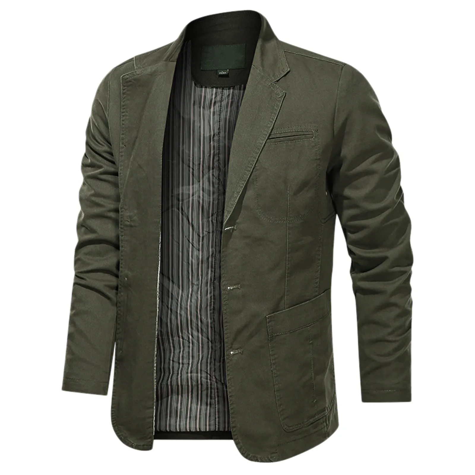 Cotton Business Work Wear Jacket Mens Lapel Single Breasted Cardigan Suit Coat Spring Solid Color Jackets Male Casual Overcoat