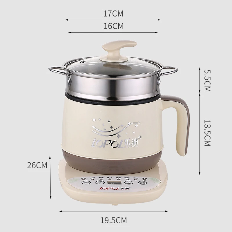 Electric Cooking Pot Dormitory Multi functional Household Electric Stir Fry Steaming Cooking Integrated Pot Dormitory Small Pot 6