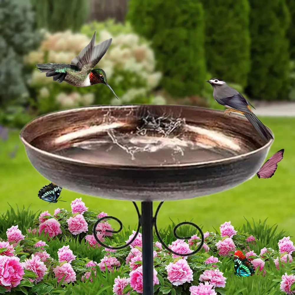 Vintage Freestanding Birdbaths Bird Bath Feeder Bowl Garden Birdbath Bowl for Garden Patio Yard