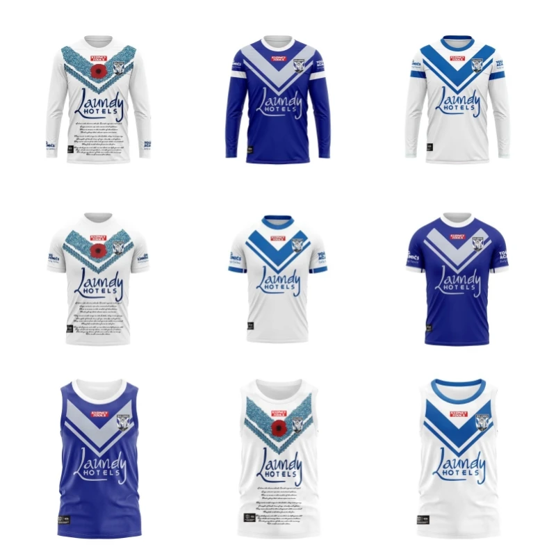 

2023 Bulldogs Anzac / Home/Away/local/Singlet/шорты, мужские Регби Джерси S