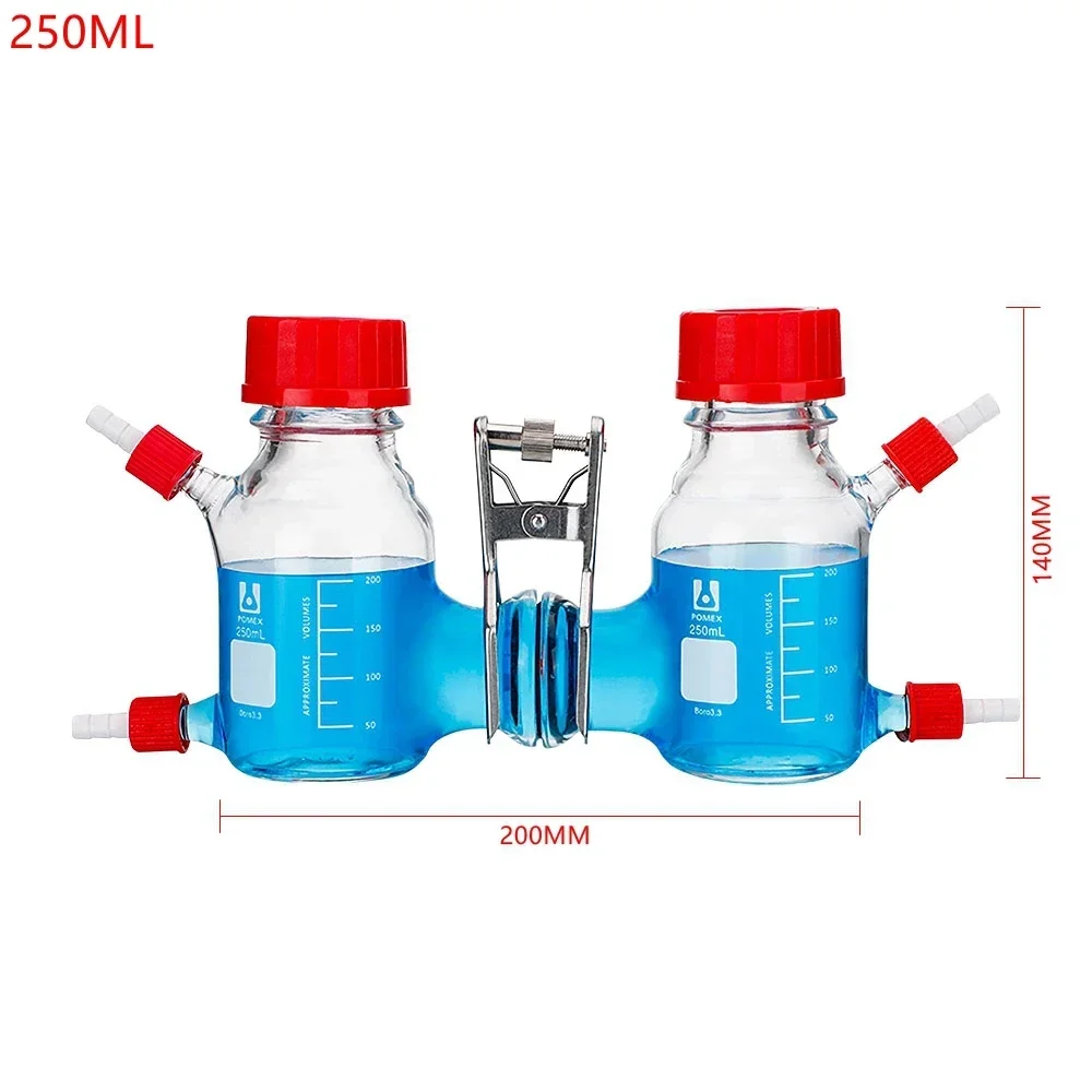 1PCS 100ML/250ML/500ML MFC Microbial Reactor Microbial Fuel Cell Chemical Cell Box Leak-Proof Glass Electrolytic Anaerobic