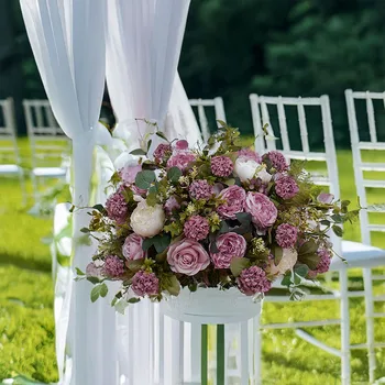 Silk European Flower Ball Decor 1