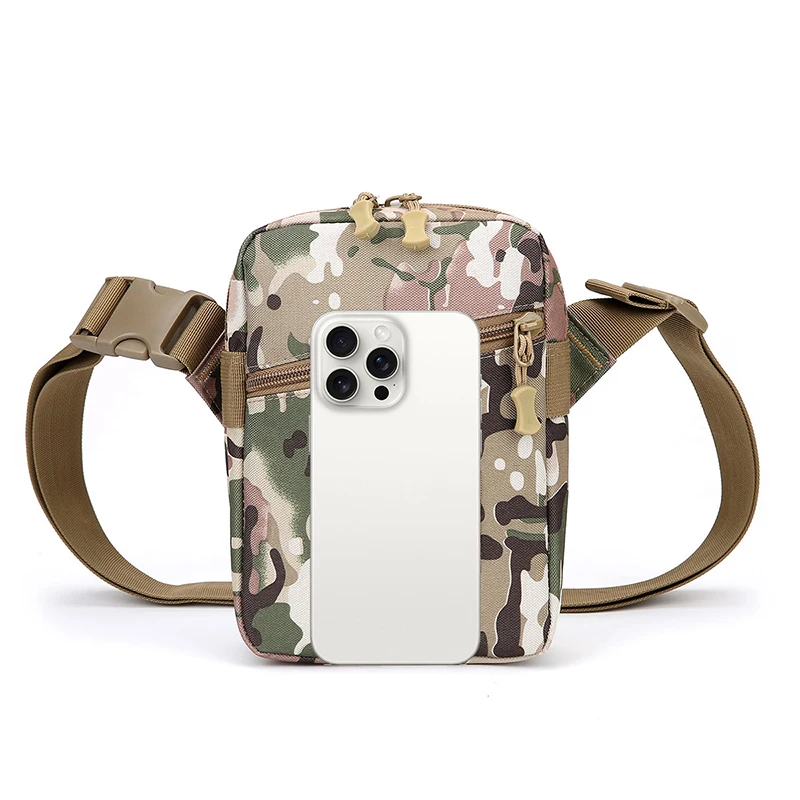 Camouflage crossbody bag, suitable for outdoor activities - hiking chest bag, with adjustable shoulder straps, side backpack