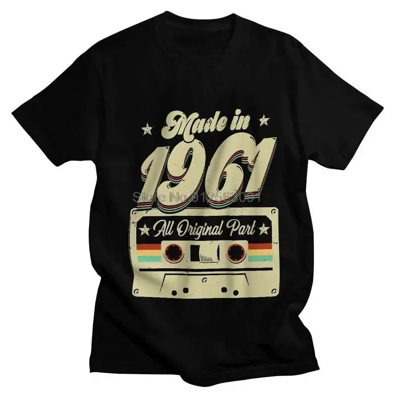 

Made In 1961 60 Years Old Vintage T-shirt Men Streetwear T Shirt Short Sleeve Cotton 60th Old Birthday Tshirt Unique Tee Tops