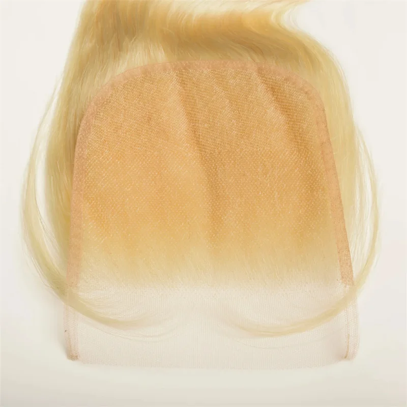 613 Blonde 4x4 Lace Closure Body Wave Human Hair Pre-Plucked Hairline 10-22 Inch Brazilian Virgin Hair Transparent Lace