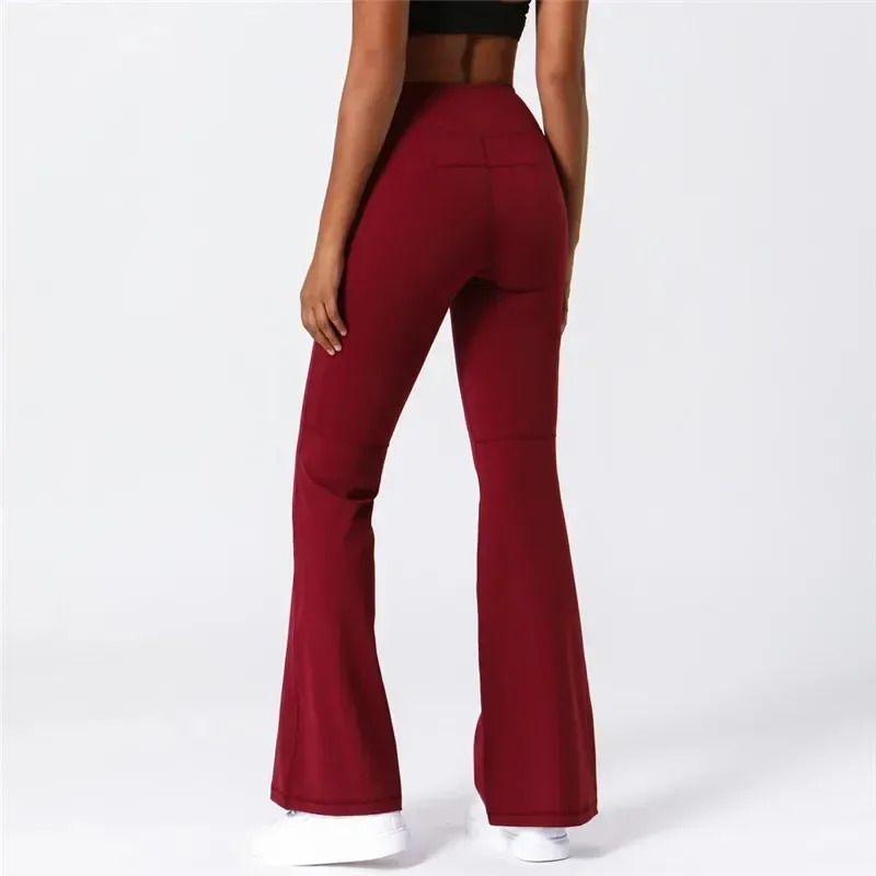 Women Sports Pant Solid Color High Waist Yoga Legging Dance Slimming Casual Loose Wide-leg Pants Athletic Fitness Clothing