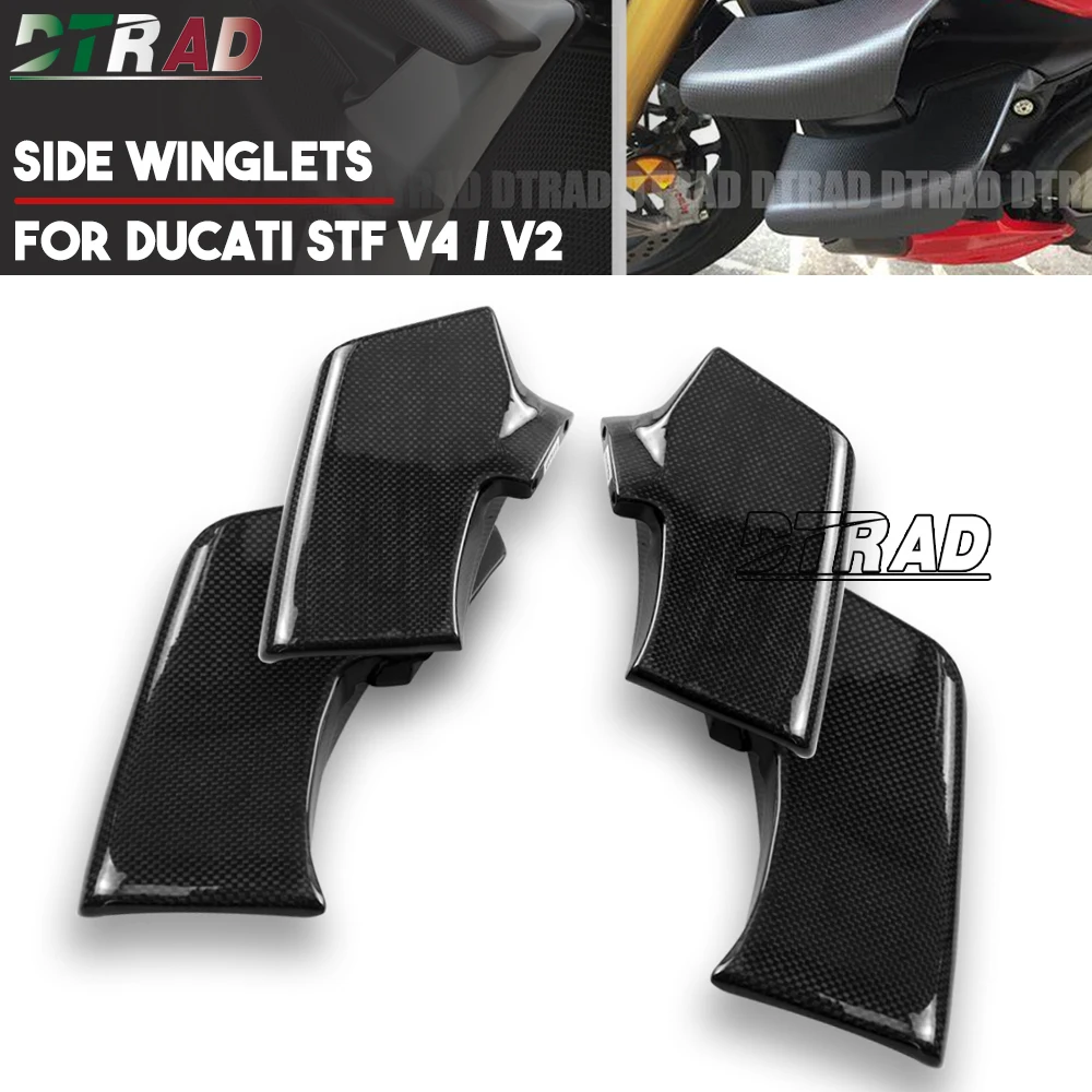 

For DUCATI Streetfighter V2 V4 V4S SP 2020 2021 2022 2023 Carbon Fiber Winglets Side Fixed Wings Motorcycle Accessories Gloss
