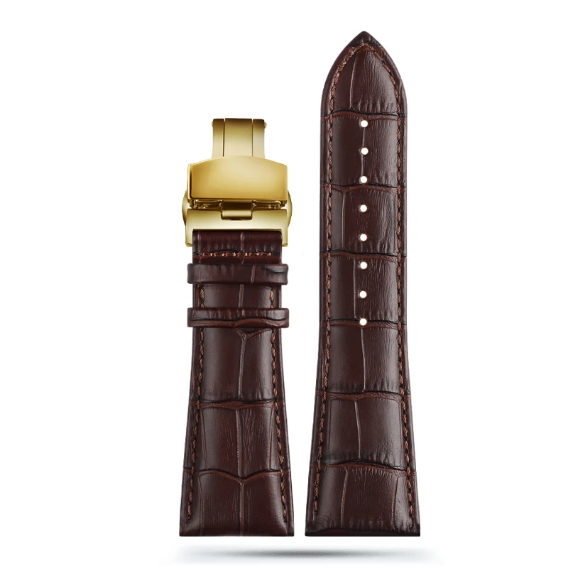 Large Width Genuine Leather Watch Strap