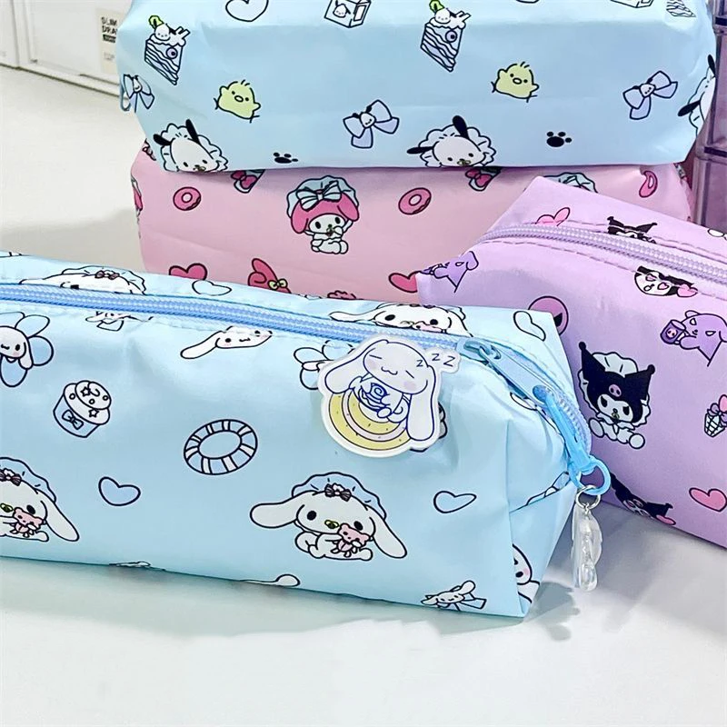 

Kawaii Sanrio Pen Bag Kuromi Cinnamoroll Pompompurin Storage Bag Girls Cute Cartoon Large Capacity Stationery Students Halloween