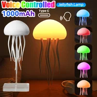 3D Jellyfish Night Light Voice Control Light Flexible Tentacles Type-C Charging Bedside Lamp for Christmas Decoration Gifts 2024 1