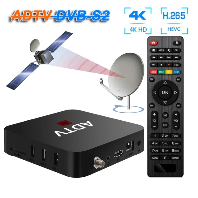 Android-TV-Box with DVB-S2 Receiver dongle