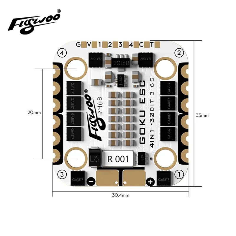 GOKUGOKU F722 Pro 미니 V2 45A 32비트 128K 20X20 스택 플러그 앤 플레이 O4 / O4 Pro(AM32)