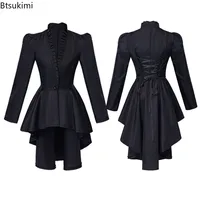 Nouveau 2026 vêtements de Renaissance pour femmes Steampunk médiéval manteau de queue veste gothique victorien rétro femmes redingote tenue veste manteau 5